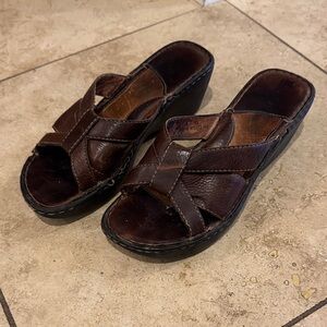 Women’s Born Leather Slide Wedge Sandals